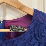 Vintage 80s all over lace short sleeve blouse Blue Size 8 Photo 1