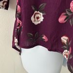 Monday Fun Women's 3/4 Sleeve Dark Purple Floral Tunic Top M Medium NWOT Photo 3