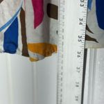 Tabitha Brown Target Puff Sleeve Dress M Linen Blend Rainbow Leaf Print Boho Blue Size M Photo 6