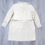 Cream Belted Leather Trench Coat 3X White Photo 4