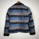 Yak Magik Jacket Women Medium Reversible Embroidered Artsy Boho Silk Blend Nepal Blue Photo 9