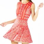 BCBGMAXAZRIA  Shira Red Lace & Mesh Cutout Mini Dress Size 4 Photo 1