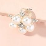Elegant Gold Pearl Cluster Ring. Adjustable Photo 6