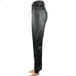 7 For All Mankind Black Faux Leather High Rise Flat Front Bootcut Pants Size 25 Photo 1