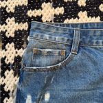 Jean skirt woman’s sz M On Twelfth mini distressed, denim zip front White Size M Photo 3