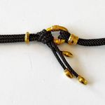 Vintage Funky Woven Belt Black Gold Chunky Hardware 90s Clara Studio Rare Piece Photo 5