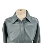 Aritzia Babaton Pelli Hip Shirt Jacket Vegan Leather Shacket Gray Green XS Photo 3