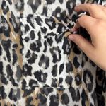 Kenneth Cole New York Animal Print Sheer Blouse Button Up Tunic Length size L Tan Size L Photo 7