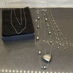 Fashion Jewelry Bundle/ 3 Silver Tone Necklaces Silver Photo 1