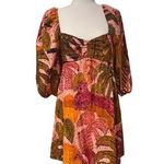 KOURT Robbie Eyelet Cotton Mini Dress in Tropical Print Sz. Large Photo 0