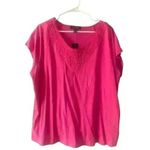 Ralph Lauren Lauren  Womens Magenta Peasant Short Sleeve, 2x Photo 0