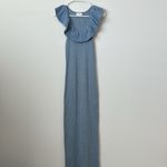 LPA Revolve  Blue Knit Sweater Maxi Dress with Ruffle Detail Size: XS Photo 1