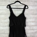 Lulus Elegant Nature Black Pleated Sleeveless Tiered Maxi Dress Size Large Photo 3