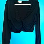 Urban Outfitters Black Front Tie Crop Top Photo 0
