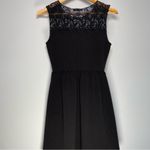 Soprano  Black Mini Dress Floral Lace Feminine Old Money Minimal Classy LBD Photo 5