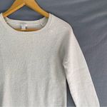 J.Crew  Cream Waffle Knit Sweater Womens L Merino Wool Blend Scoop Neck Raglan Photo 1