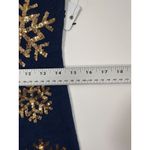 Tipsy Elves Blue Mini Sweater Dress With Gold Sequin Snowflakes Size XS NWT Photo 5