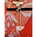 easel Size S (Oversized)  Los Angeles Floral Print Midi Dress in Hot Coral Photo 7