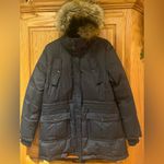 Sam Edelman Navy Blue Faux Fur Trimmed Down Filled Parka Coat Women’s Size XL Photo 4