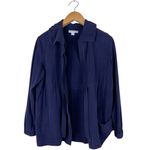 Pendleton Petites Women’s Size Large Jacket 100% Silk Tie Waist Full Zip Navy Photo 1