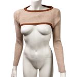 Princess Polly Tan Ribbed Ultra Crop Top Photo 2