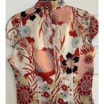 Jonathan Martin VTG  Oriental 100% Silk Dress Sz 12 Lined Floral Mandarin Collar Photo 5