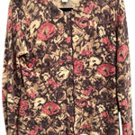 Vintage Sarah Spencer Women’s Floral Wool Angora Blend Sweater Cardigan Medium Brown Photo 0