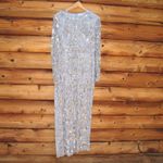 Mac Duggal  93939 Womens High Neck Long Sleeve Embellished Column Gown Dress Photo 5