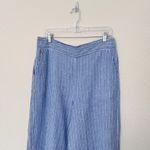 1. State [] Blue White Striped Linen Blend High Rise Wide Leg Crop Pants Sz Large Photo 8