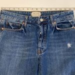 We The Free Distressed Denim Jeans Straight Leg Raw Hem Sz 27 Cotton Button Fly Photo 6