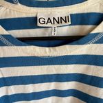 Ganni  Blue and White Striped Top S Photo 2