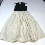 PLAN C Knit And Poplin Two
Toned Pleated MIDI Dress Size 6 Black Photo 3