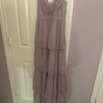 Lulus  Lilac Tiered Swiss Dot Maxi Dress Photo 1