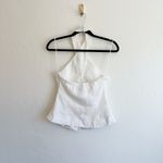 Reformation  | Tate 100% Linen Halter Button Vest Blouse Top White Size 2 Photo 7