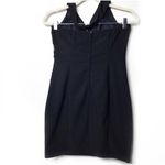 Crystal Doll Y2K Black Halter Plunge Bodycon Dress M Photo 5