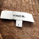 Vince Contrast Tip Wool Alpaca Mock Neck Sweater Contrast Trim Camel Large Photo 5