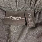 Chico's ‎ Travelers Collection Gray Acetate Blend Pull On Crop Pants Size L Photo 3