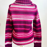 Gap Vintage 90s  Wool Stripe Sweater Women's Large Turtleneck Chunky Knit Photo 0