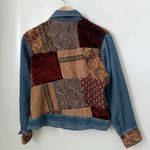 Out Of The Blue J Jill Patchwork Velvet Tapestry Denim Jean Mixed Media Jacket M Size M Photo 1