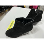 Womans Wedge Ankle Boots Eu 41 Us 10 Side Zip Round Toe Black Photo 1