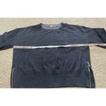 Gap  Women’s Black Crewneck Cropped Sweatshirt w Zippers On Each Side at Hem - PM Photo 4