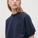 COS  Short Sleeve Sweatshirt Blue Medium Photo 0