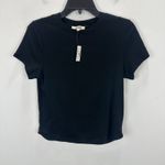 Madewell Regenerative Cotton Ribbed Crewneck Tee Shirt Jet Black Medium NWT Photo 3