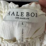 Hale Bob  Blouse Top Embroidered Peasant Floral Metallic size L Boho Gauze Photo 4