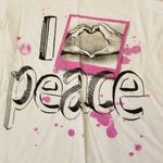 Self Esteem  White I love peace Graphic Short Shirt Juniors Small Photo 3