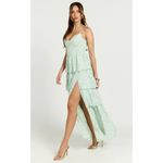 Showpo  Janezkie Light Green Formal Tiered Gown Size US 2 NEW NWT Photo 3