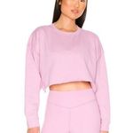 We Wore What Cropped Sweatshirt in Lilac Photo 0