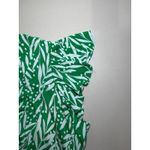 London Times Green White Floral Leaf V-Neck Ruffle Sleeve Midi Dress 16W Plus Photo 10