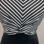 Kona Sol  Black and White Striped Cropped Swim Top woman’s size large (DD) Photo 1