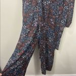 Orange Creek  black floral jumpsuit L Photo 8